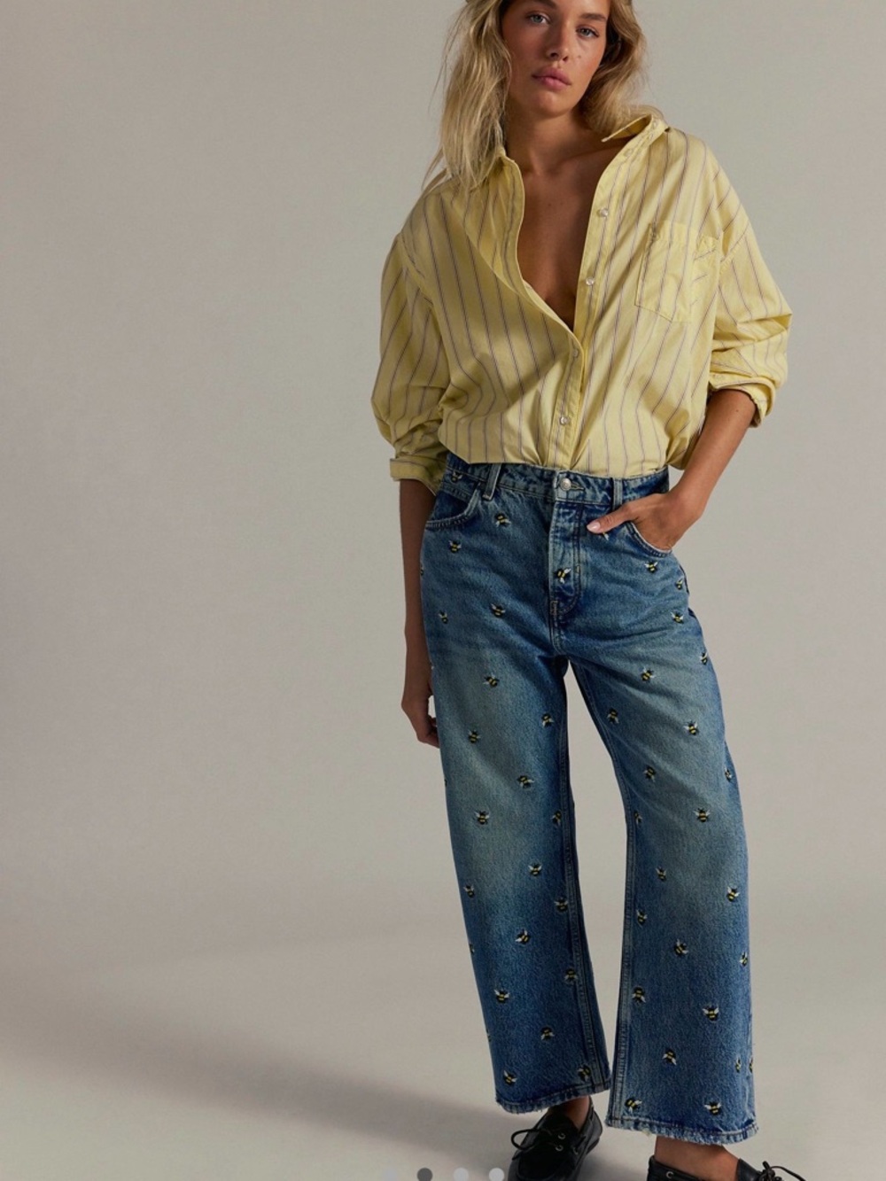 We The Free Deep Trance Embroidered Dropped Boyfriend Jeans